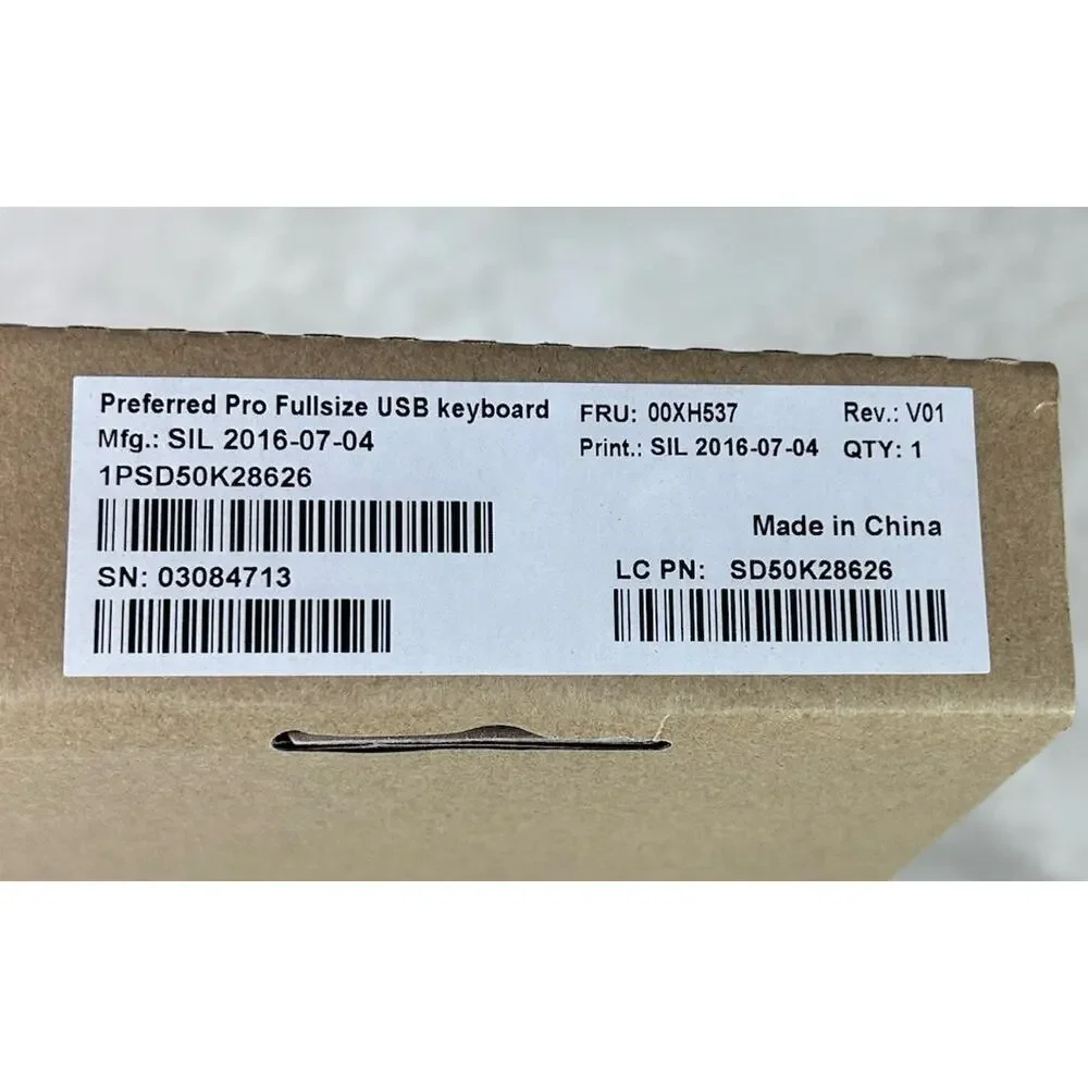 Lenovo SK-8825 USB Wired Keyboard New Preferred Pro Full Size Office Desktop